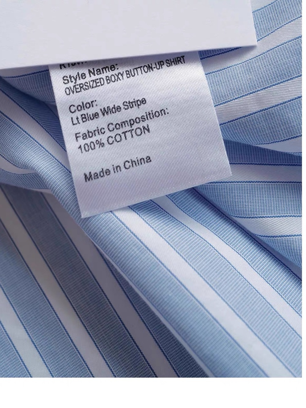 R13 Stripe Oversize Boxy Button-Up Shirt Light Blue Stripe, XS - Picture 8 of 8
